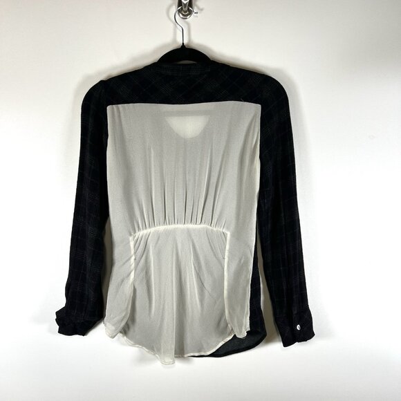 Ulla Johnson Women’s Size 2 Plaid‎ Popover Top Ruched Silk Back  Designer - Picture 5 of 7